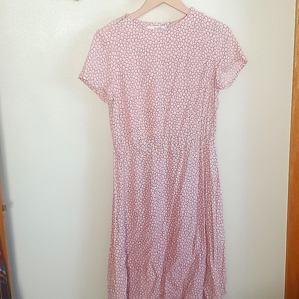 Boden Pink Patterned Midi Dress
